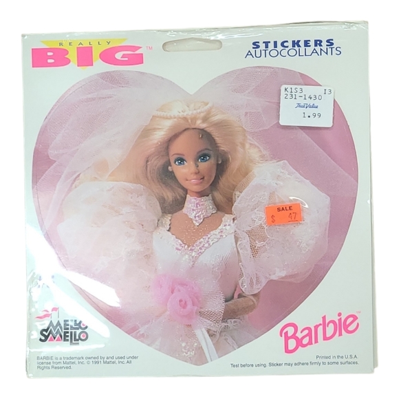 Vintage Barbie Really Big Meilo Smeilo Set of 5 Stickers - Picture 7 of 9